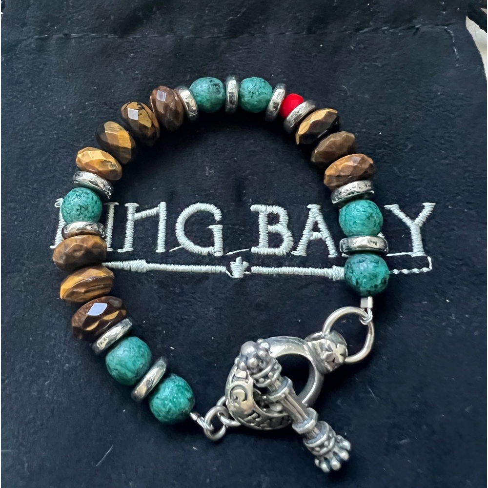 King Baby Studio ceramic and Czech glass bead bracelet.